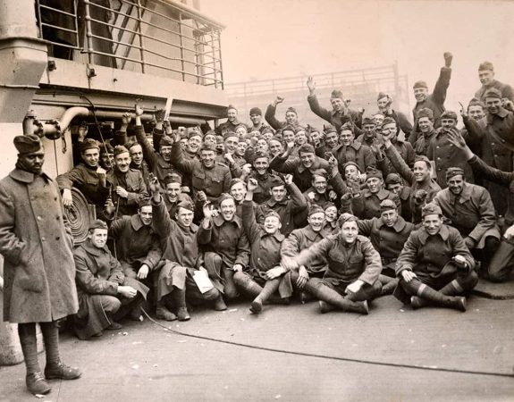 Marine veterans returning from Europe in WWI, 1919