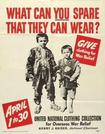 Clothing drives for European refugees in WWII were part of civic war efforts at home