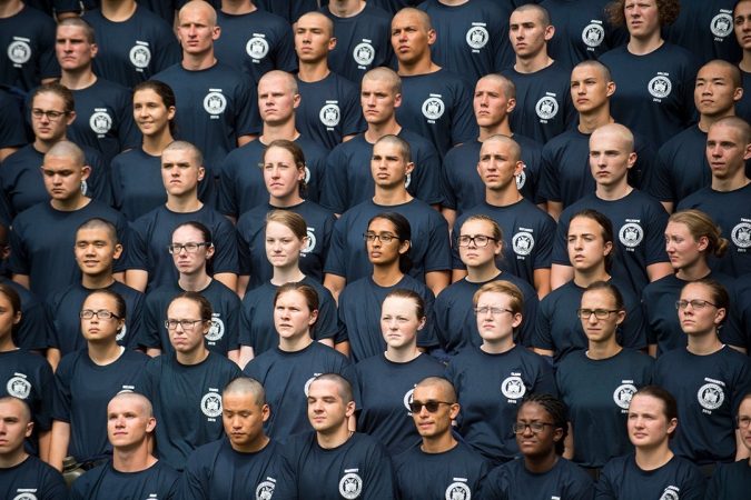 The beginning of the 200-week Coast Guard Academy program for trainees to receive their officer commission