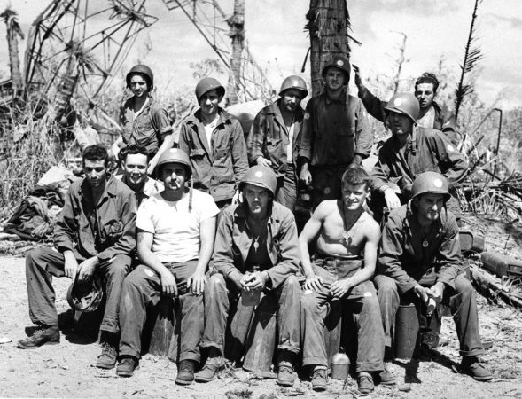 Coast Guardsmen on Kwajalein Atoll in the South Pacific during World War II