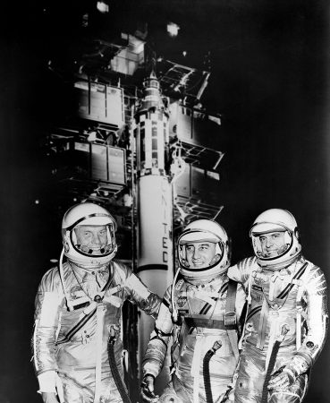 Mercury astronauts (USMC Colonel) John H. Glenn Jr., Virgil I. Grissom and Alan B. Shepard Jr. , 1961