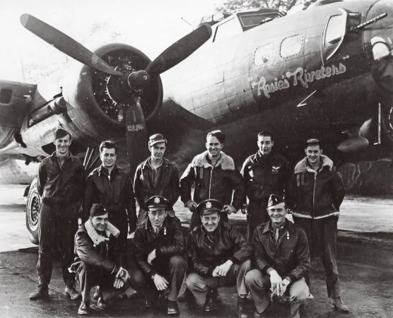 Stamford resident Michael V. Boccuzzi (top row, second from left) was a member of B17-F "Rosie's Riveters” crew as radio operator/waist gunner