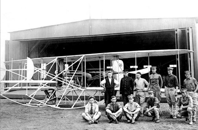 Signal Corps Plane No. 1 and crew at Fort Sam Houston, Texas, May 1910